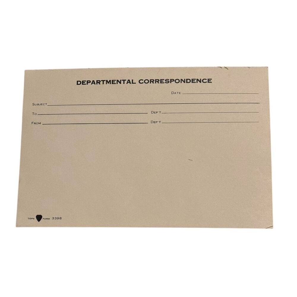 VTG Tops Form 3398 Departmental Correspondence Pad Office Supplies Phone Message